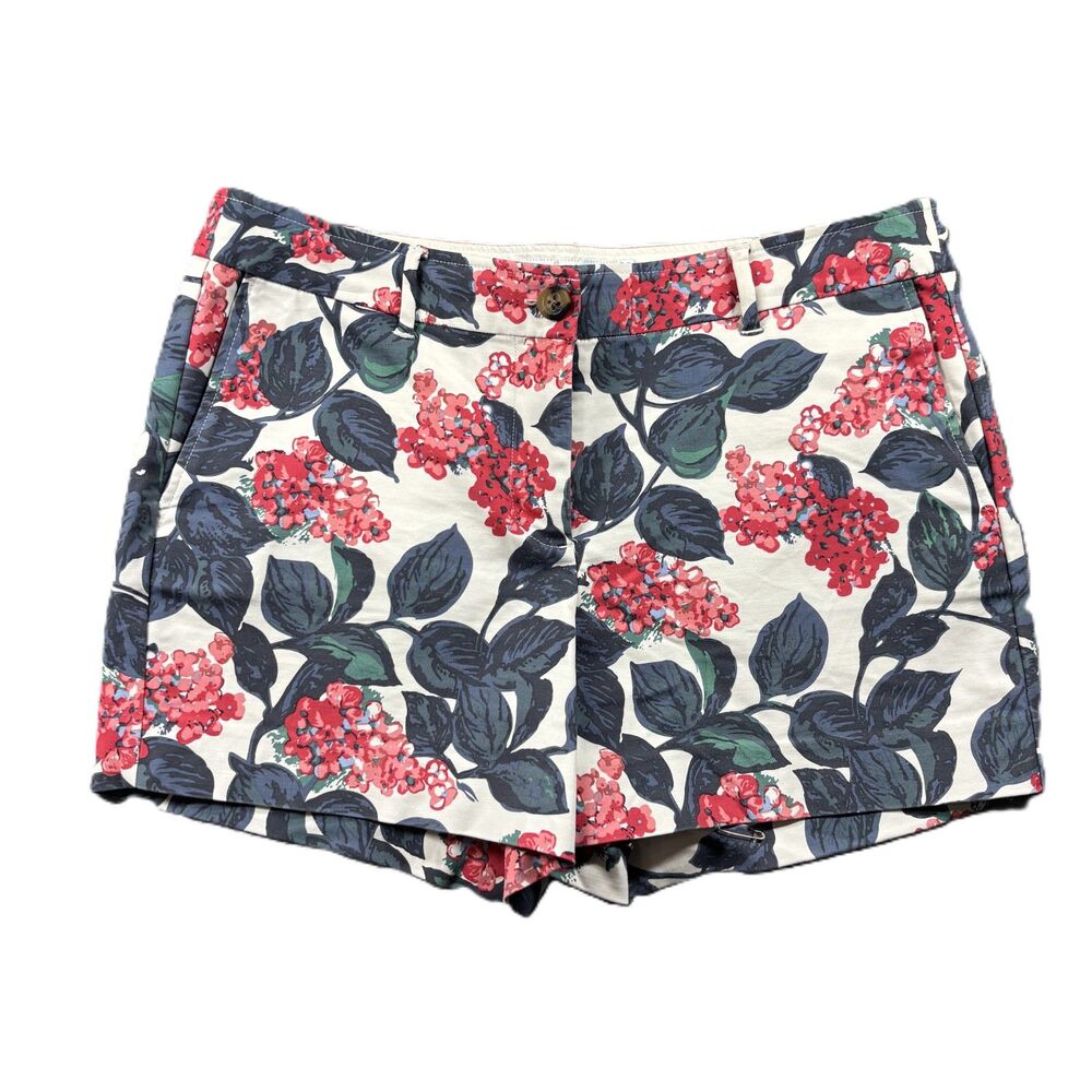 Boden Women Shorts Bistro Richmond Floral Preppy Coastal Blue Red Size 8 M195